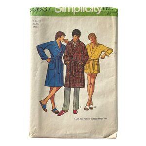 70s Simplicity 9637 Mens Robe Sewing Pattern Size XL Two Lengths Vintage CUT